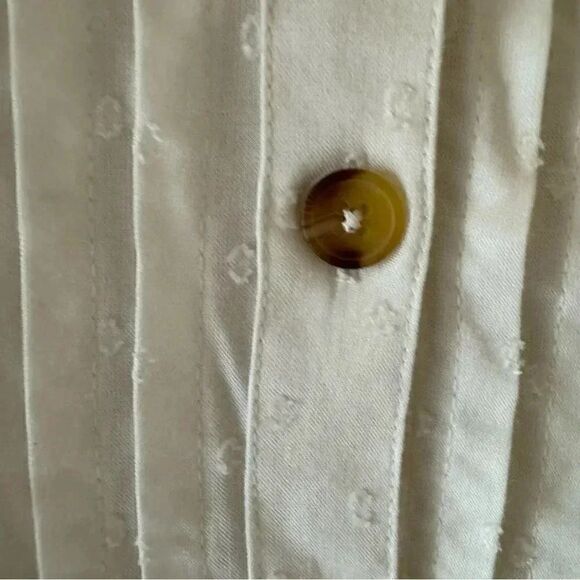 Anthropologie Maeve Eloise Swiss Dot Ruffled Blouse White Solid Viscose 2 #1935 - Picture 8 of 15